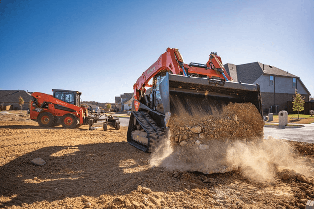 Close up of loaders working on a construction site