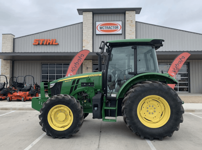 Tractor parked outside of dealership