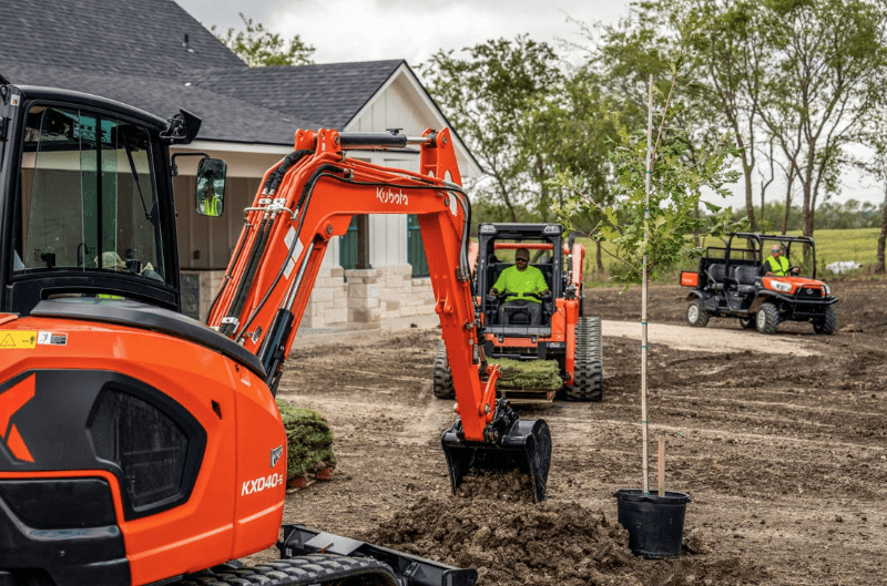 Construction Equipment working on landscaping