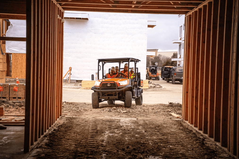 Kubota RTV maneuvering through job site
