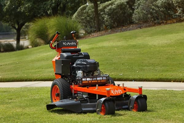 Close-up of a Kubota Walk-Behind Mower on a field